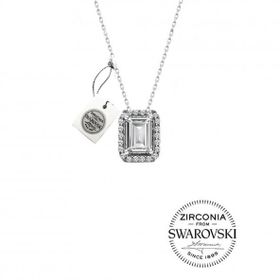 Pigado Gümüş Swarovski Baget Pırlanta Modeli Kolye
