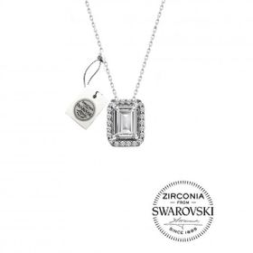 Pigado Gümüş Swarovski Baget Pırlanta Modeli Kolye