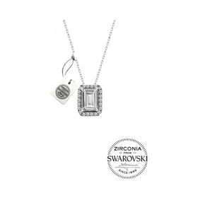 Pigado Gümüş Swarovski Baget Pırlanta Modeli Kolye