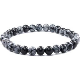 Pigado Hakiki Doğal Taş Obsidyen Taşı Unisex Bileklik