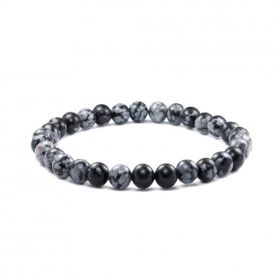 Pigado Hakiki Doğal Taş Obsidyen Taşı Unisex Bileklik