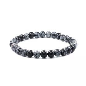 Pigado Hakiki Doğal Taş Obsidyen Taşı Unisex Bileklik