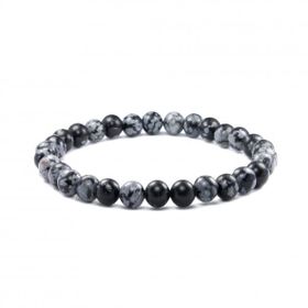 Pigado Hakiki Doğal Taş Obsidyen Taşı Unisex Bileklik