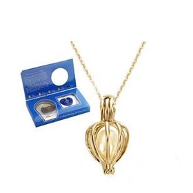 Pigado İstiridye İçi Gerçek İnci 925 Ayar Gümüş Kafes Kolye