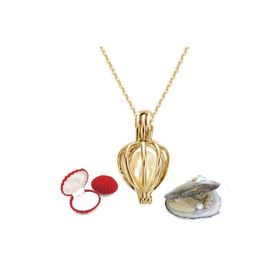 Pigado İstiridye İçi Gerçek İnci 925 Ayar Gümüş Kafes Kolye