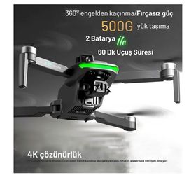 Piha S155 Füme 3 Axis Gimbal 2 Batarya 4K Drone