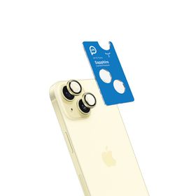 Piili iPhone 15 - 15 Plus Sarı Safir Lens Koruyucu