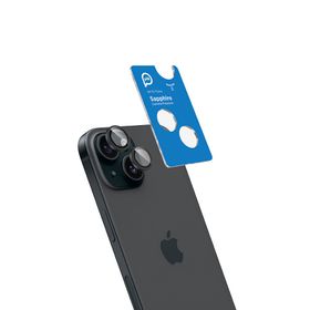 Piili iPhone 15 - 15 Plus Siyah Safir Lens Koruyucu