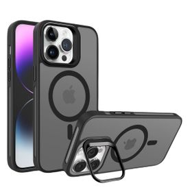 Piili iPhone 15 Pro Max Metal Bracket Magsafe Siyah Mat Kılıf