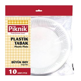 Piknik 10'lu Büyük Plastik Tabak