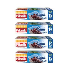 Piknik 1403 15'li X 4'lü Orta Boy Paket Kilitli Poşet