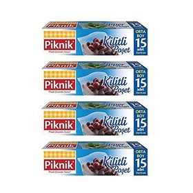Piknik 1403 15'li X 4'lü Orta Boy Paket Kilitli Poşet