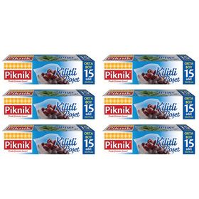 Piknik 1403 Orta Boy 15'li X 6'lı Paket Kilitli Poşet