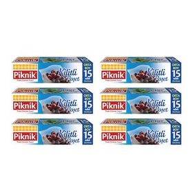 Piknik 1403 Orta Boy 15'li X 6'lı Paket Kilitli Poşet
