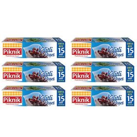Piknik 1403 Orta Boy 15'li X 6'lı Paket Kilitli Poşet