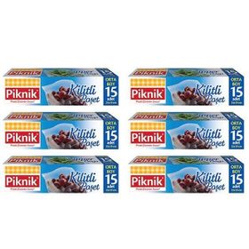 Piknik 1403 Orta Boy 15'li X 6'lı Paket Kilitli Poşet