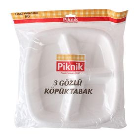 Piknik 3 Gözlü 5'li Köpük Tabak