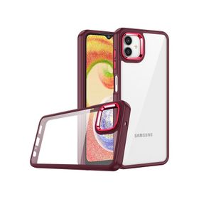 Pilanix Samsung Galaxy A04E Silikon Kenarlı Renkli Şeffaf Kılıf