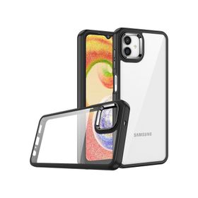 Pilanix Samsung Galaxy A04E Silikon Kenarlı Renkli Şeffaf Kılıf