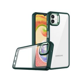 Pilanix Samsung Galaxy A04E Silikon Kenarlı Renkli Şeffaf Kılıf