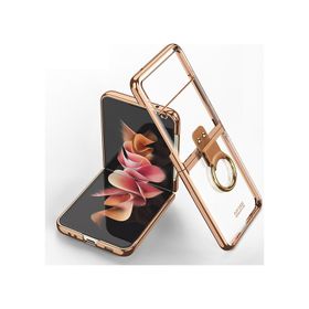 Pilanix Samsung Galaxy Z Flip 3 Yüzüklü Şeffaf Kipta Kapak Kılıf
