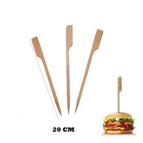 Pilelistore 20 cm 100 Adet Özel Ahşap Yassı Saplı Çöp Şiş Çubuğu