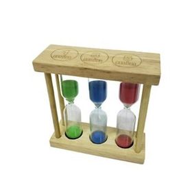Pilelistore 3'lü 1-3-5 Kum Saati Ahşap Dekoratif Hediyelik