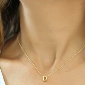 pilelistore 925 Ayar Gümüş 3 Boyutlu D Harf Kadın Gümüş Kolye