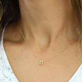 pilelistore 925 Ayar Gümüş 3 Boyutlu Harf O Kadın Gümüş Kolye