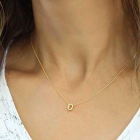 pilelistore 925 Ayar Gümüş 3 Boyutlu Harf O Kadın Gümüş Kolye