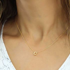 pilelistore 925 Ayar Gümüş 3 Boyutlu Harf O Kadın Gümüş Kolye