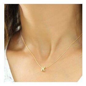 pilelistore 925 Ayar Gümüş 3 Boyutlu K Harf Kadın Gümüş Kolye