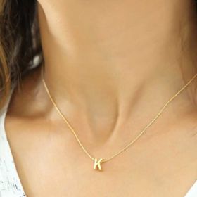 pilelistore 925 Ayar Gümüş 3 Boyutlu K Harf Kadın Gümüş Kolye