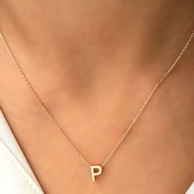 pilelistore 925 Ayar Gümüş 3 Boyutlu P Harf Kadın Gümüş Kolye