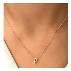 pilelistore 925 Ayar Gümüş 3 Boyutlu P Harf Kadın Gümüş Kolye