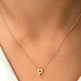 pilelistore 925 Ayar Gümüş 3 Boyutlu P Harf Kadın Gümüş Kolye