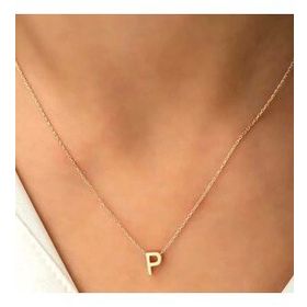 pilelistore 925 Ayar Gümüş 3 Boyutlu P Harf Kadın Gümüş Kolye