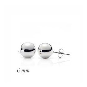 Pilelistore 925 Ayar Gümüş 6 mm Top Küpe