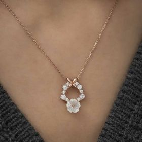 pilelistore 925 Ayar Gümüş Bahar Çiçeği Kadın Gümüş Kolye