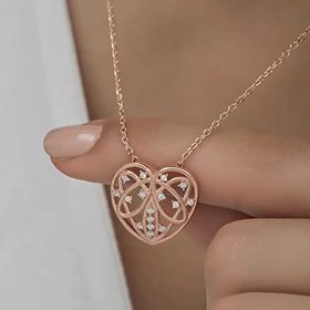 pilelistore 925 Ayar Gümüş Bombeli Kalp Kadın Gümüş Kolye