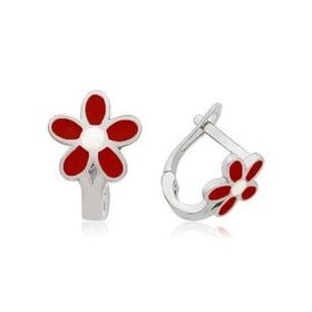 Pilelistore 925 Ayar Gümüş Çiçek Çocuk Küpesi