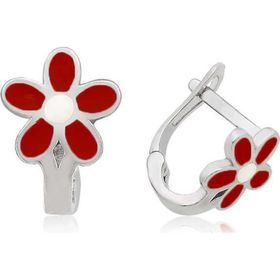 Pilelistore 925 Ayar Gümüş Çiçek Çocuk Küpesi