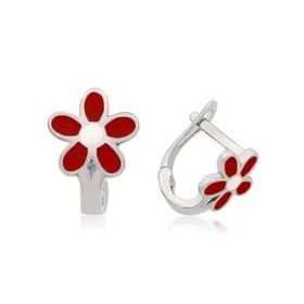 Pilelistore 925 Ayar Gümüş Çiçek Çocuk Küpesi