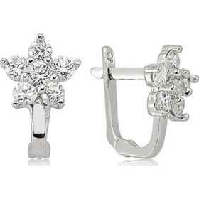Pilelistore 925 Ayar Gümüş Çiçek Küpe