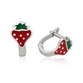 Pilelistore 925 Ayar Gümüş Çilek Çocuk Küpesi
