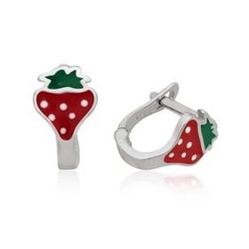 Pilelistore 925 Ayar Gümüş Çilek Çocuk Küpesi