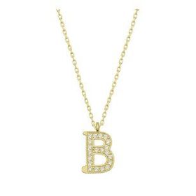 pilelistore 925 Ayar Gümüş Gold B Harfi Kadın Gümüş Kolye