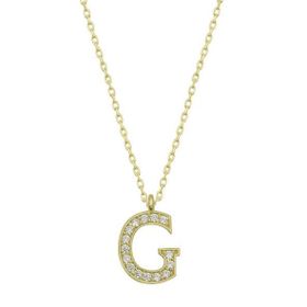 pilelistore 925 Ayar Gümüş Gold G Harfi Kadın Gümüş Kolye