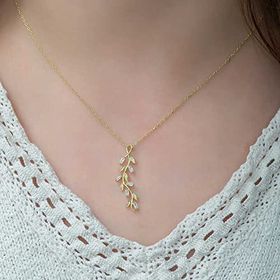 pilelistore 925 Ayar Gümüş Gold Sarmaşık Kadın Gümüş Kolye