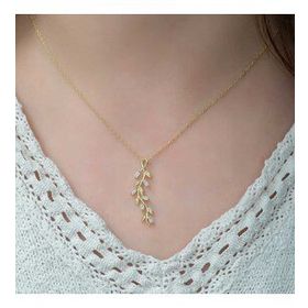 pilelistore 925 Ayar Gümüş Gold Sarmaşık Kadın Gümüş Kolye